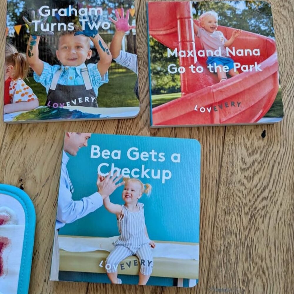 2 Lovevery books Bea gets a check up & Max and nana go to the park